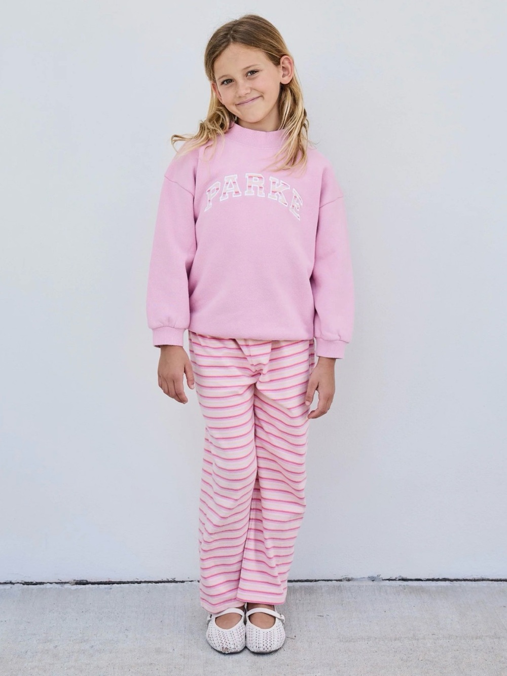 NWT Sold Out Parke Kids Varsity Mockneck Sweetpea Pink